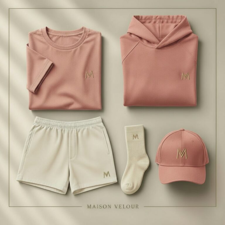 Maison Velour Salmon & Ivory Set