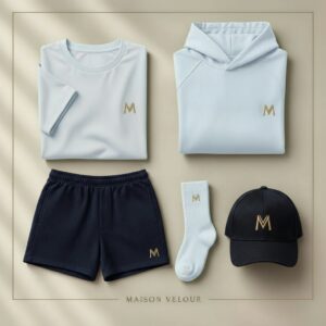 Maison Velour Set Sky Navy