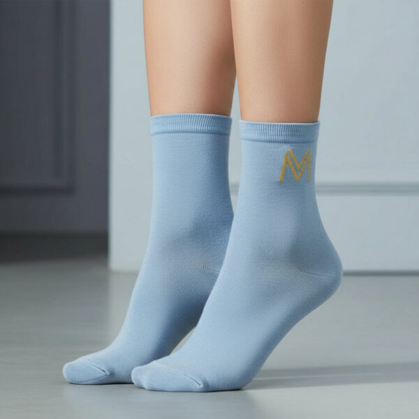 Maison Velour Socks Light Blue