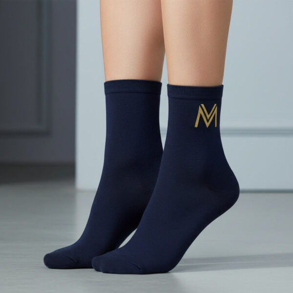 Maison Velour Socks Navy