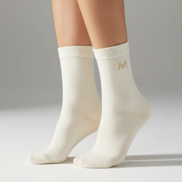 Maison Velour Socks Off-White