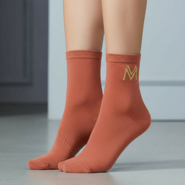 Maison Velour Socks Salmon