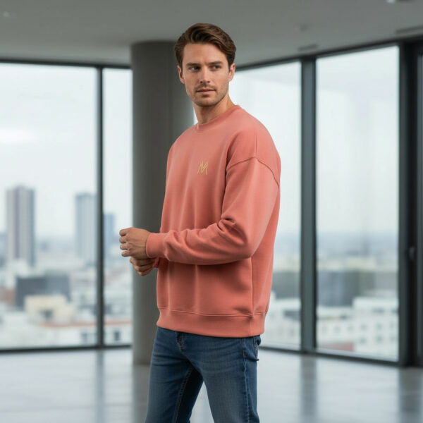 Men Crewneck Sweatshirt Salmon