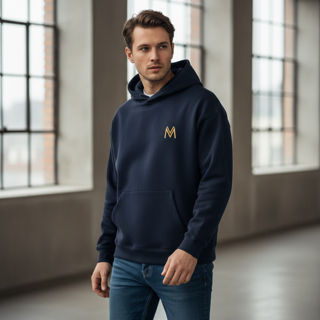 Men Premium Heavy Hoodie Navy
