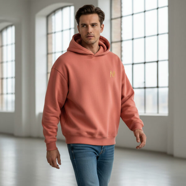 Men Premium Heavy Hoodie Salmon