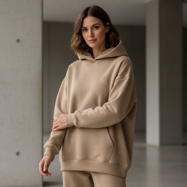 Women Premium Heavy Hoodie Beige