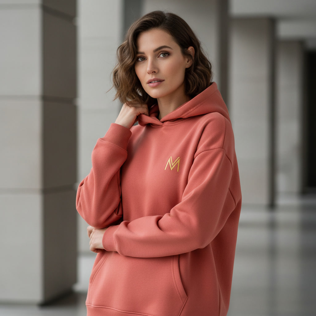 Maison Velour Women Heavy Hoodie Salmon